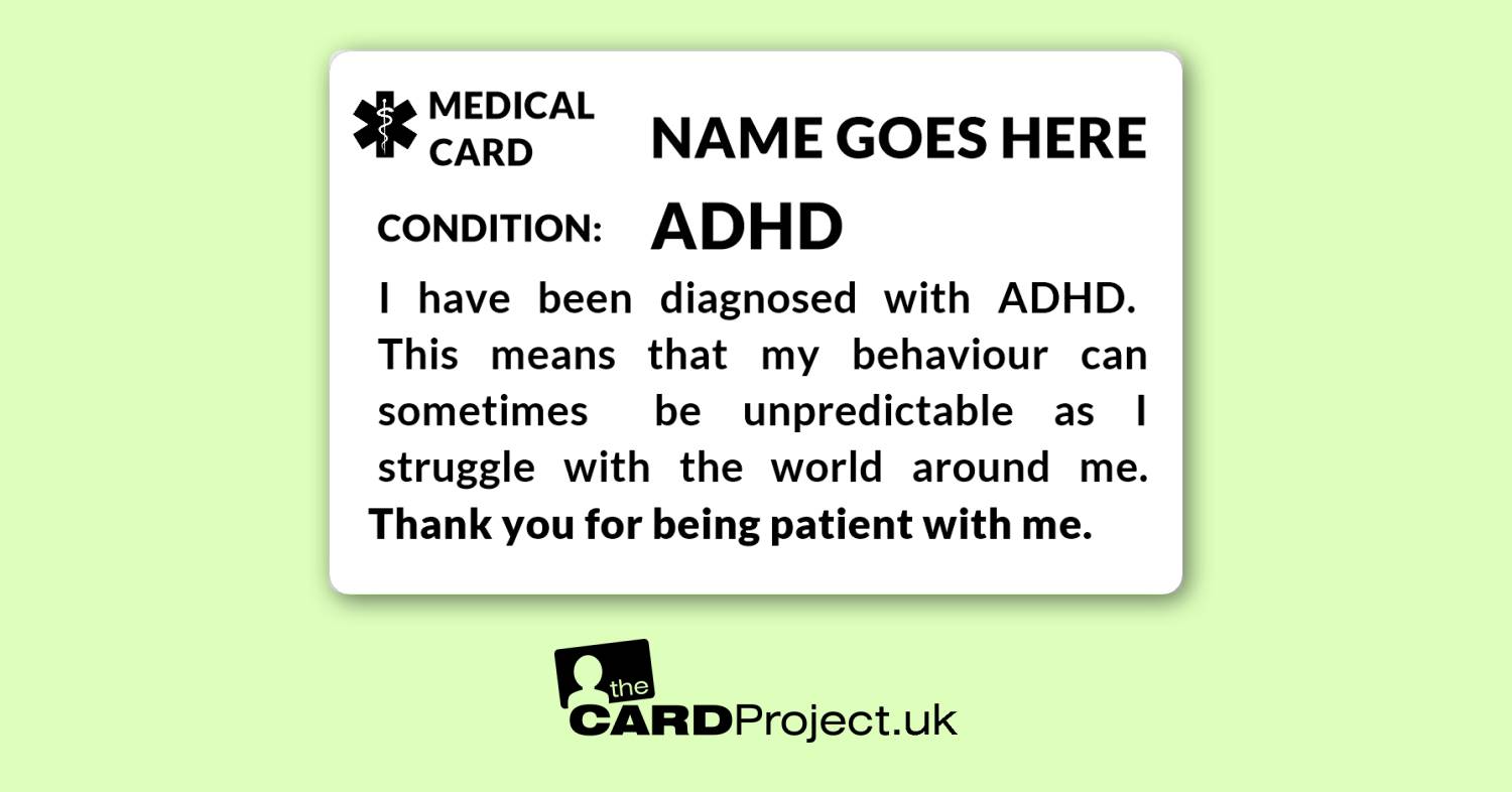 Mono ADHD Medical ID Card (FRONT)